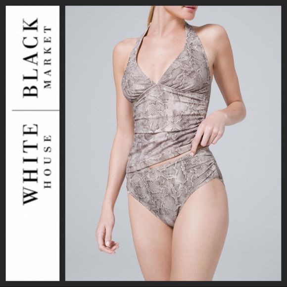 🔥SALE🔥 NWOT WHBM Snake-Print Halter Tankini Top - Picture 2 of 7
